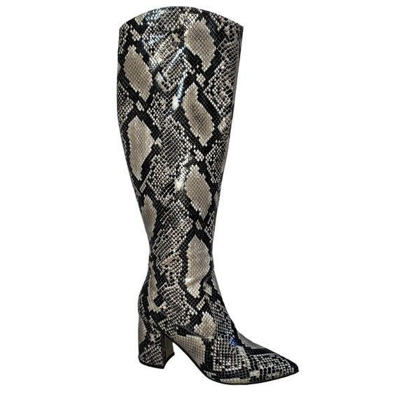Marc Fisher Shoes - Like new Marc Fisher Snakeskin Print Faux Leather Boots Size 7